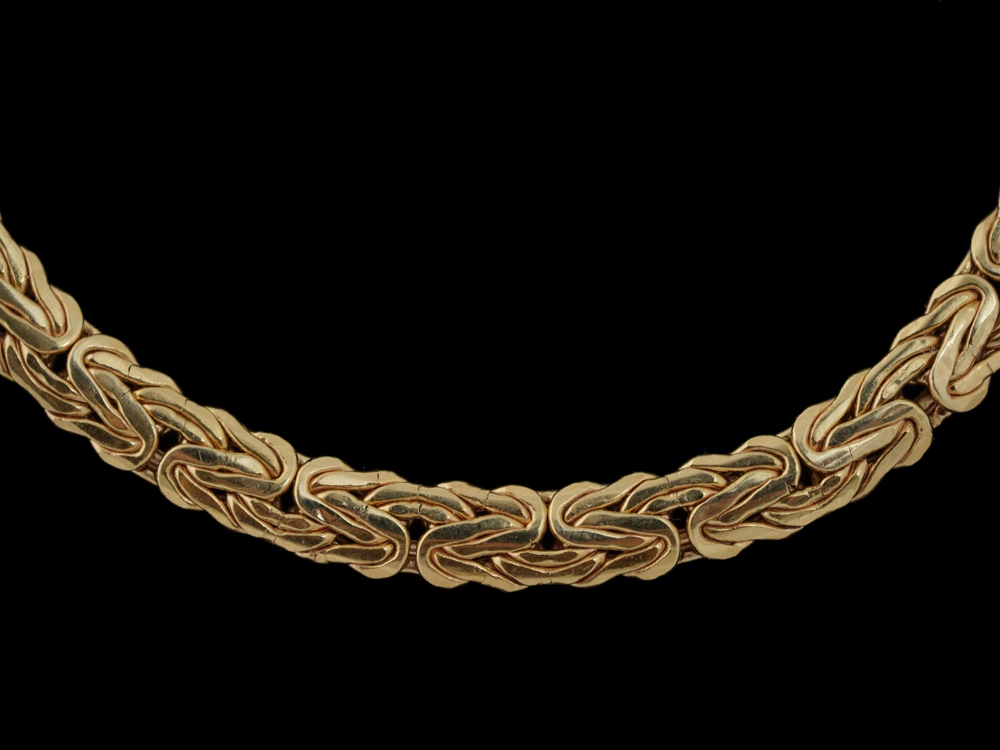 14K GOLD FLAT BYZANTINE CHAIN NECKLACE BY VIOR PIC-3